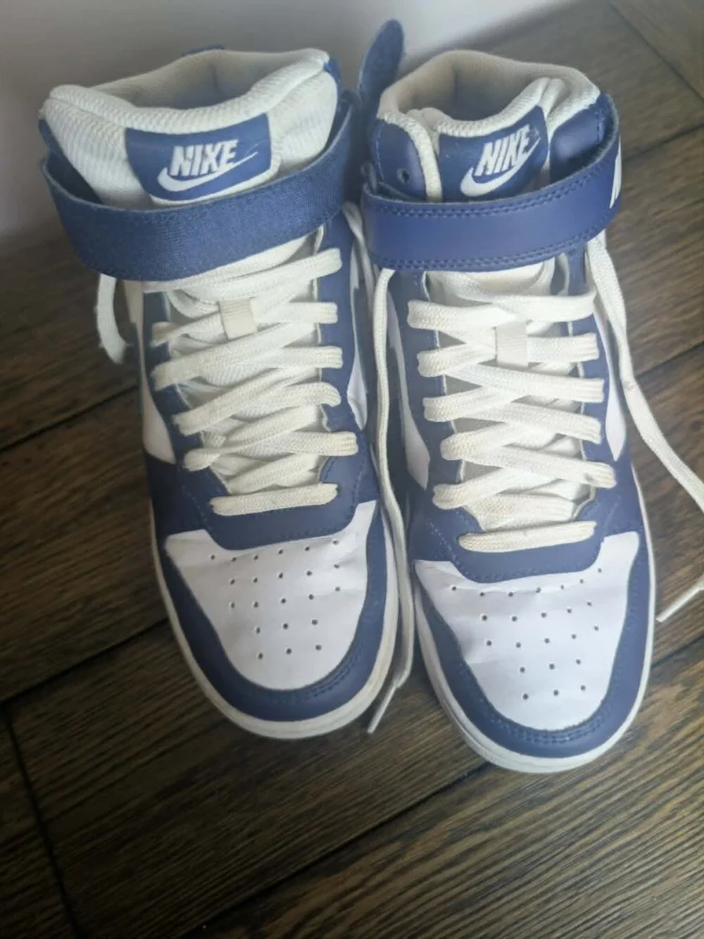 Nike Court Borough Mid 2 GS White Game Royal Blue Sneakers Youth 7Y EU40